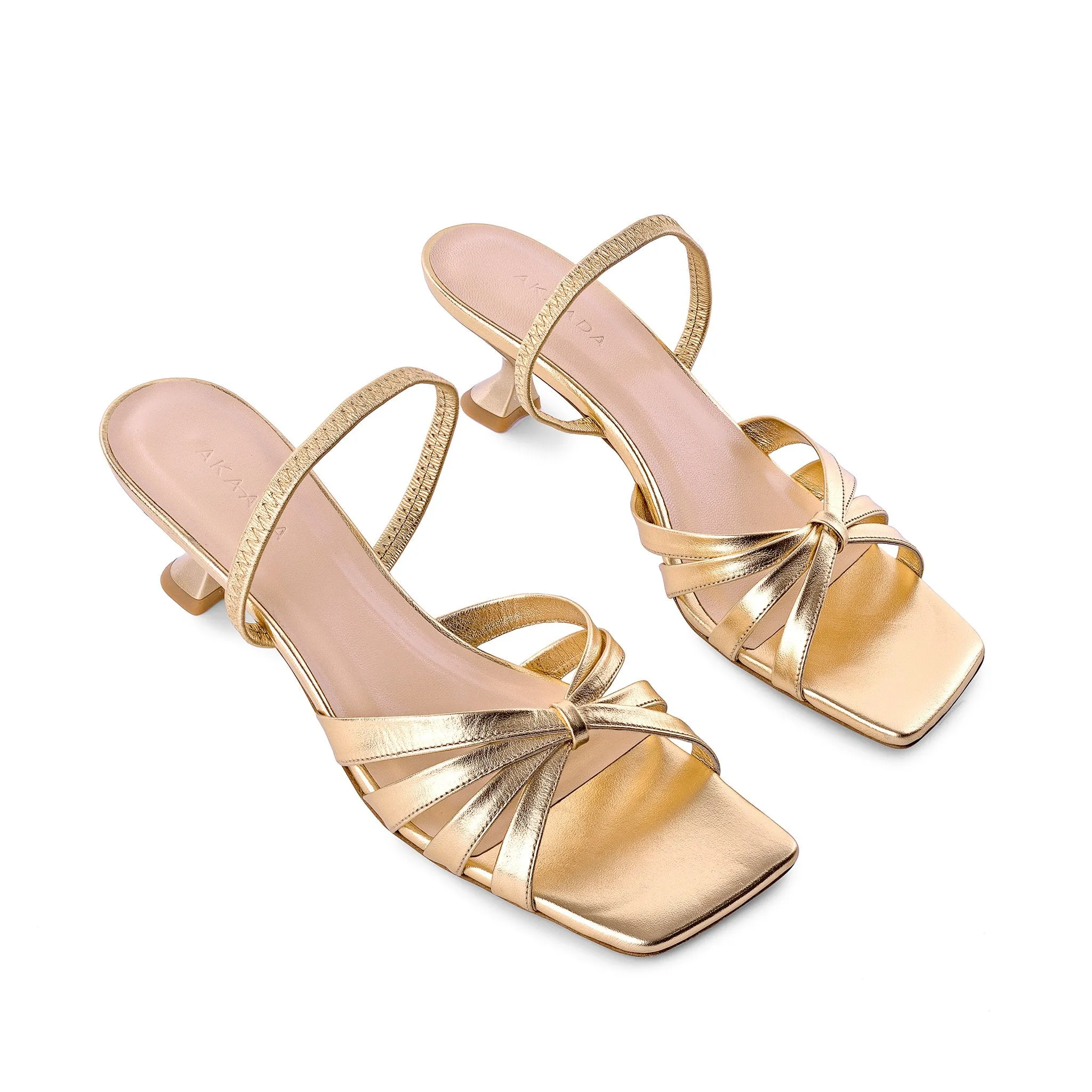 Amaya Gold Metallic Leather Sandals