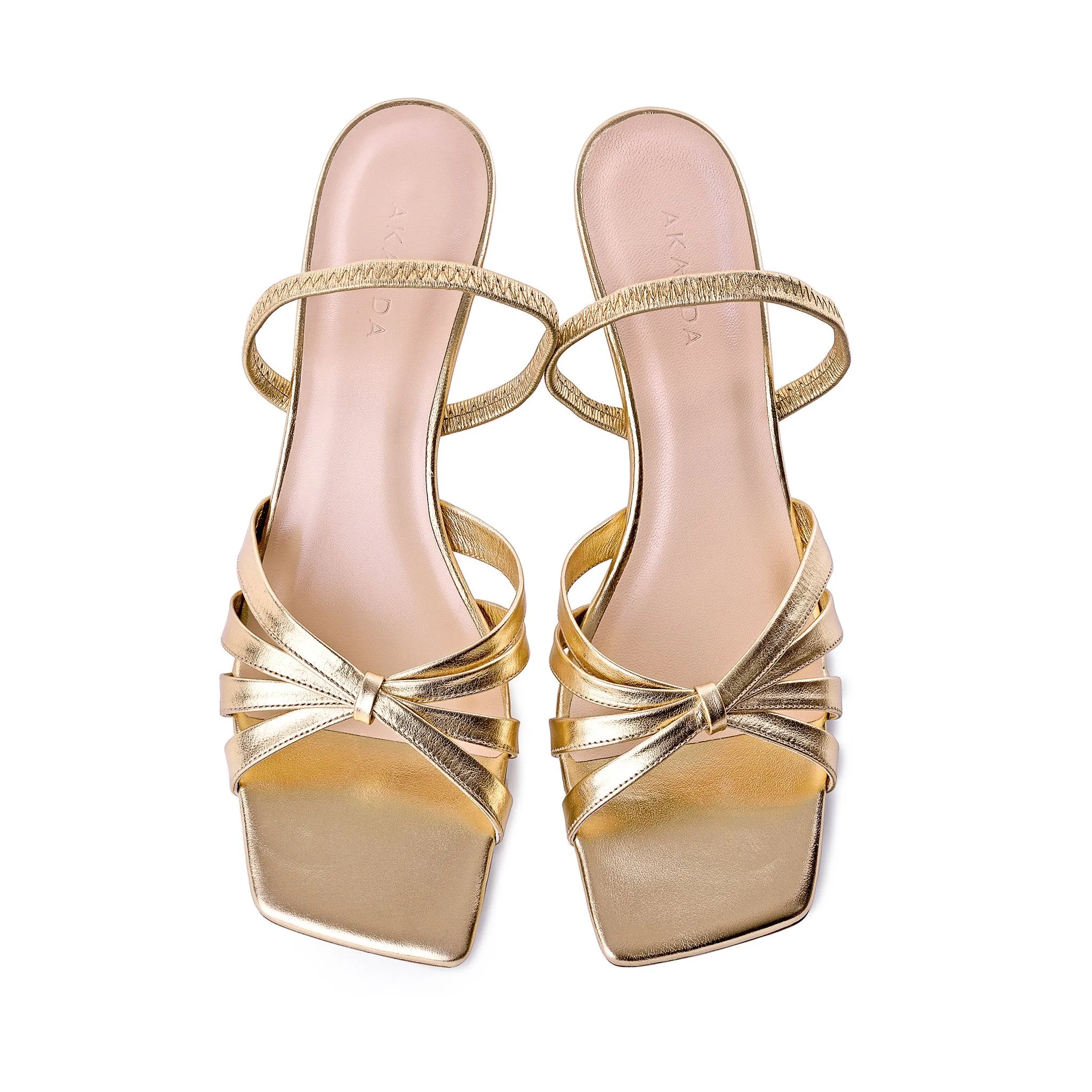 Amaya Gold Metallic Leather Sandals