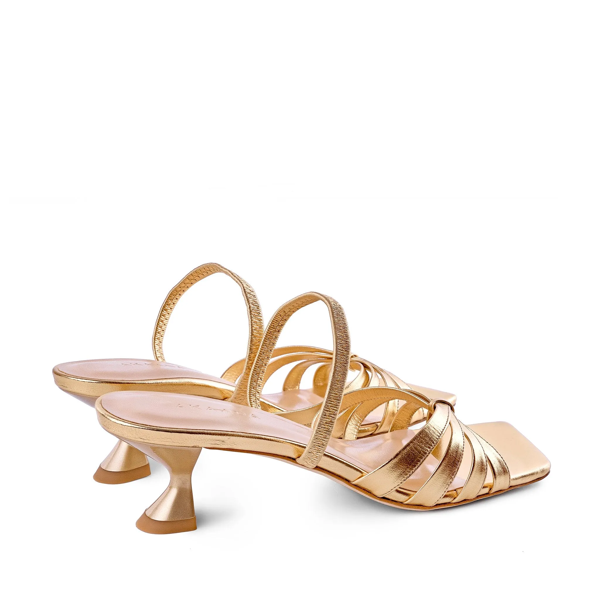 Amaya Gold Metallic Leather Sandals