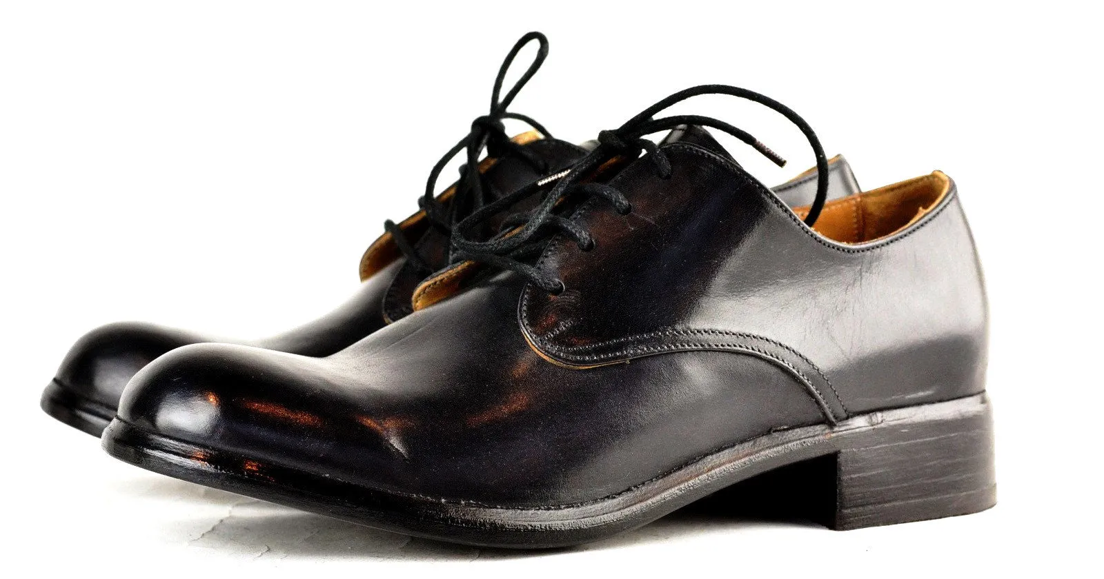 Asym derby  |  Black cordovan