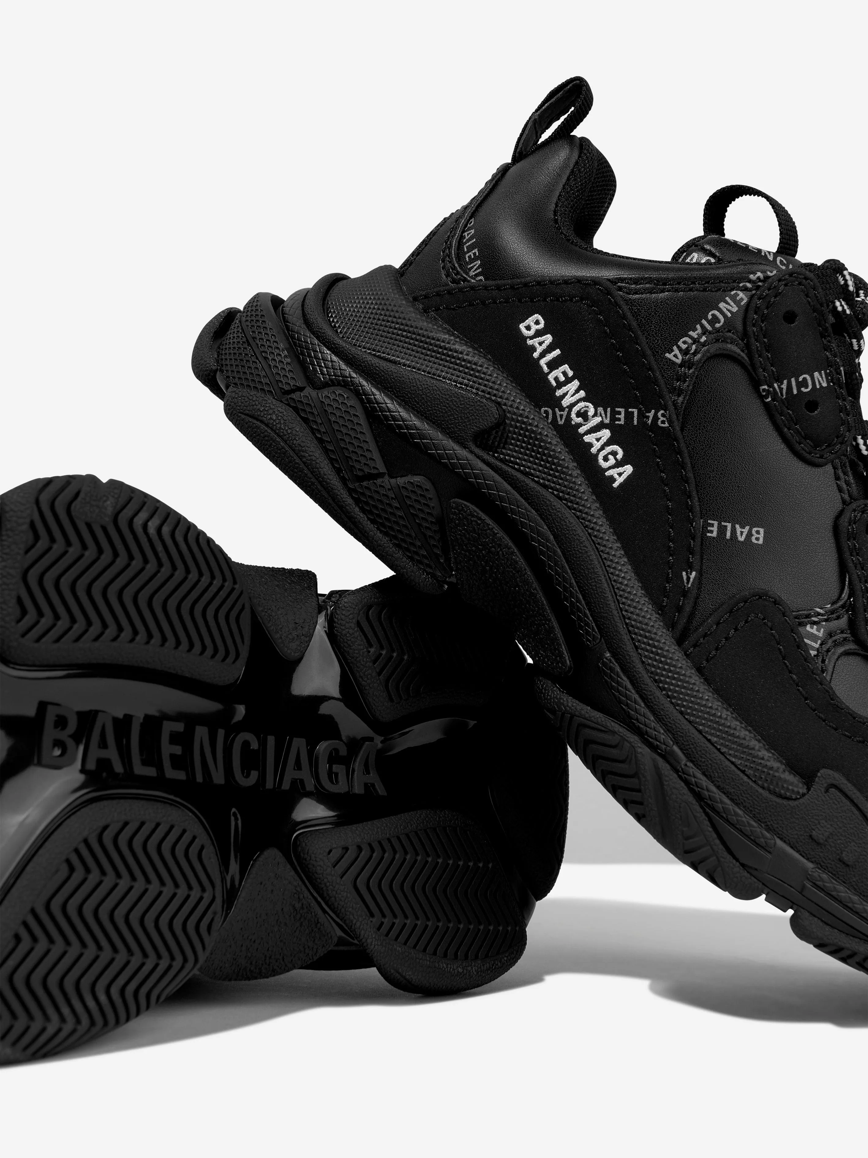 Balenciaga Kids Reflective Logo Triple S Trainers