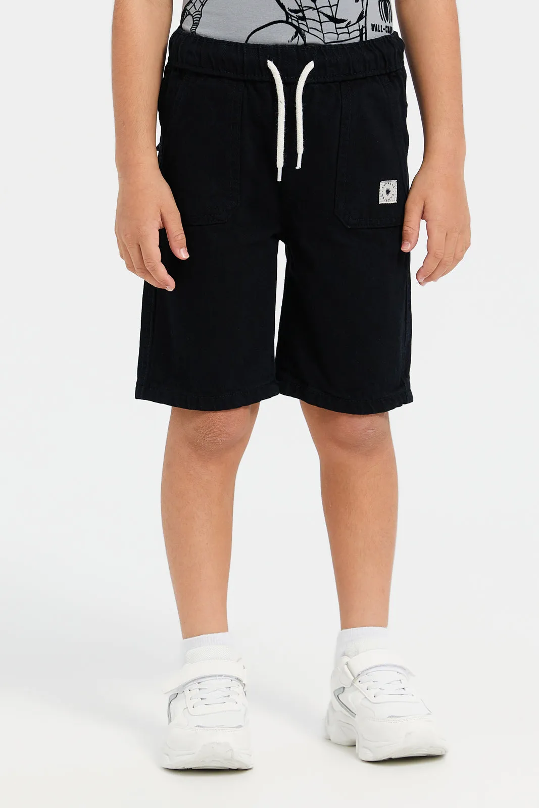 Boys Black Pull On Shorts