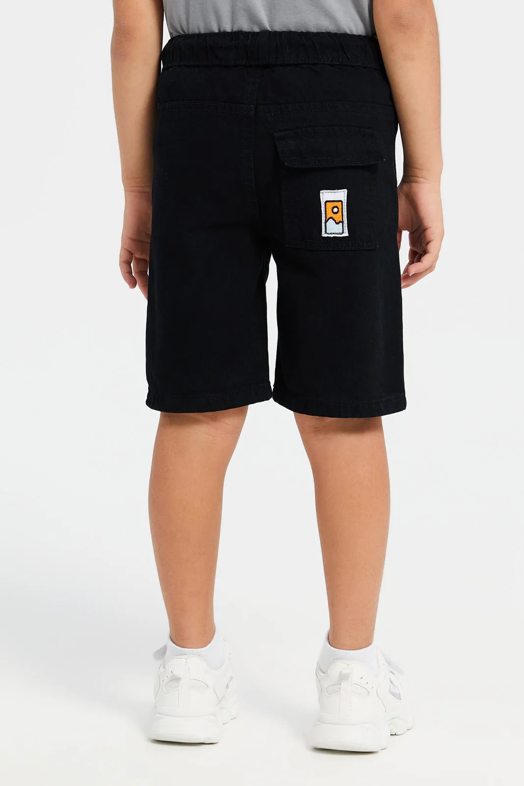 Boys Black Pull On Shorts