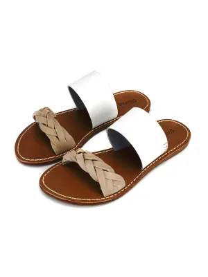 BRAIDED SLIDE SANDAL_WHITE