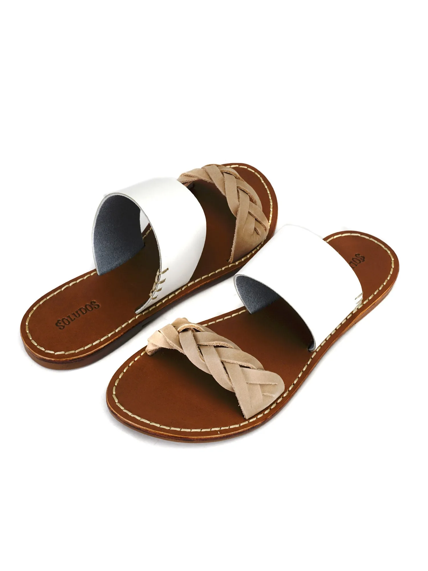 BRAIDED SLIDE SANDAL_WHITE