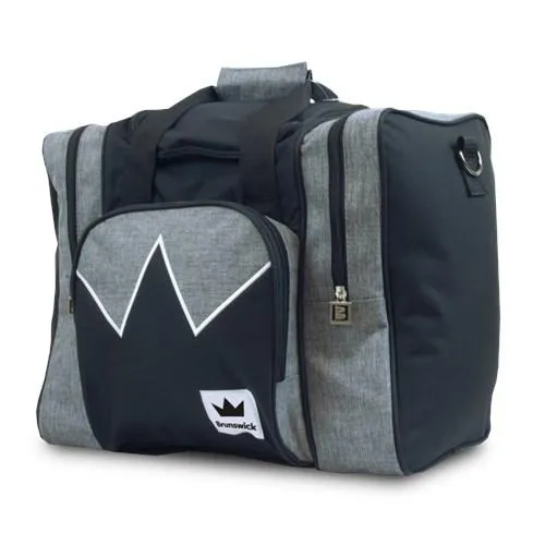 Brunswick Edge Single Tote Grey Black Bowling Bag