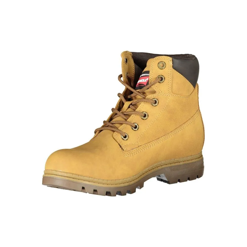 Carrera Vibrant Yellow Lace-Up Boots with Logo Detail