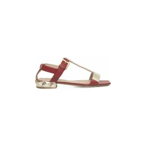 Cerruti 1881 Red Goat Leather Women Sandal