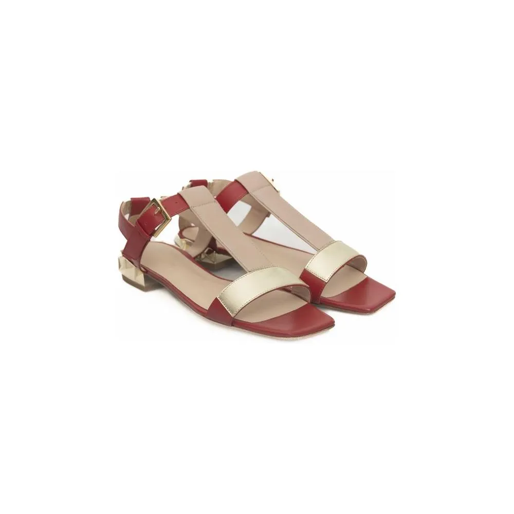 Cerruti 1881 Red Goat Leather Women Sandal