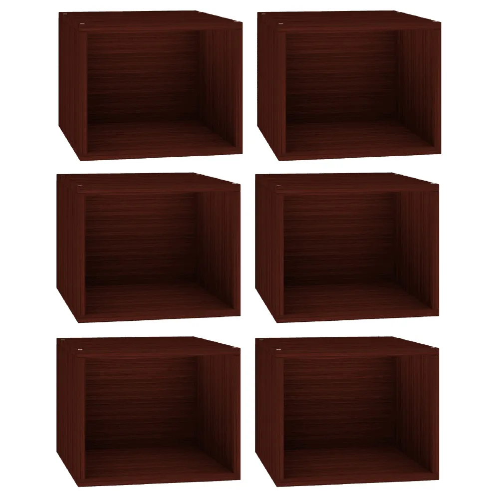 Cubox Cube Organisers, 40 x 30 cm, Mahogany (Set of 6)