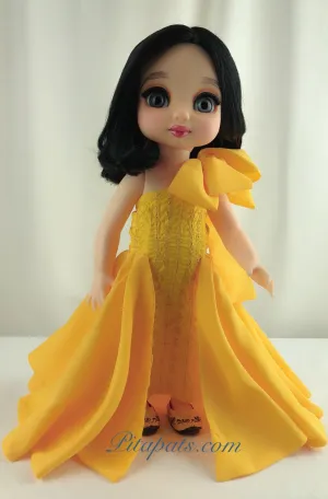 Custom Disney Animator Doll Snow White Goddess In Bright Yellow Golden Dress