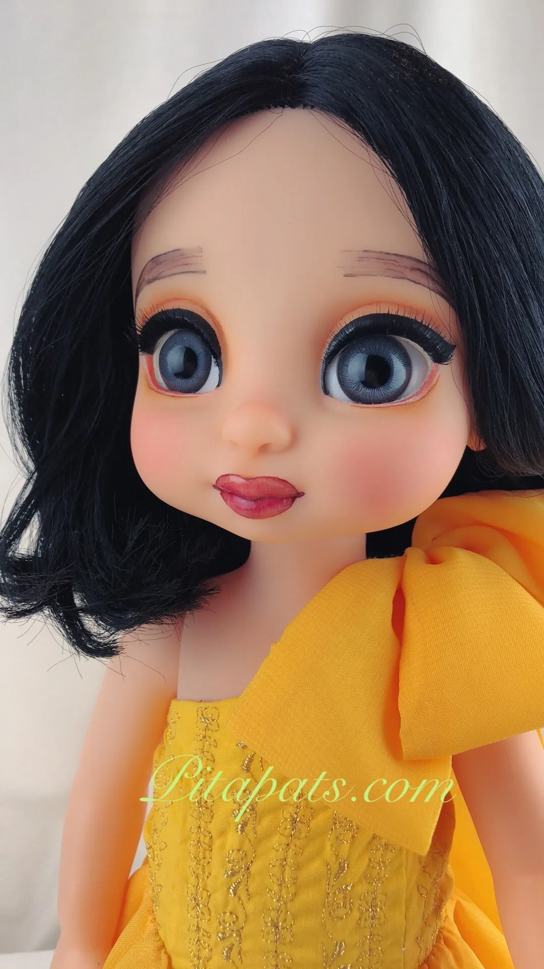 Custom Disney Animator Doll Snow White Goddess In Bright Yellow Golden Dress