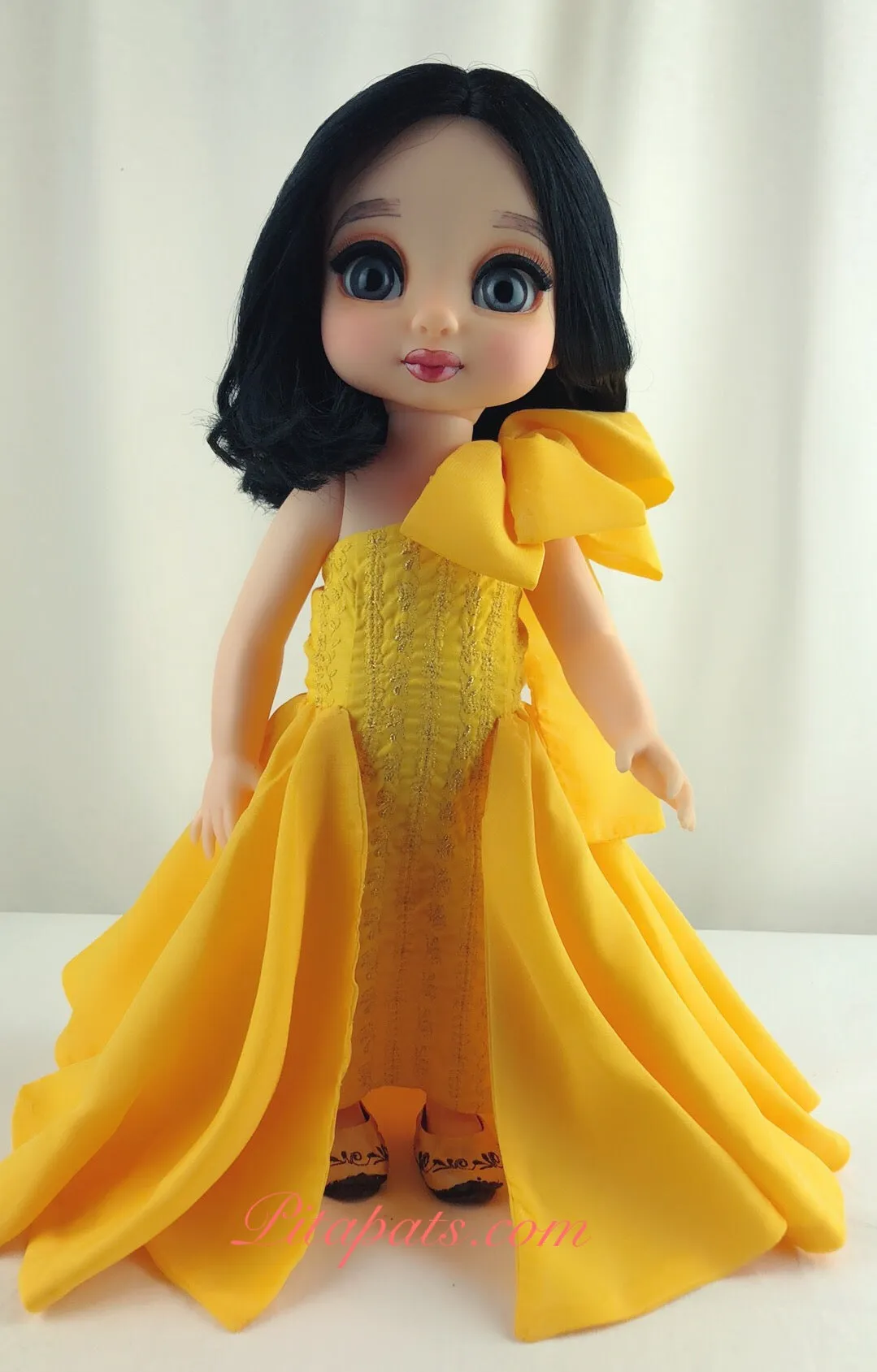 Custom Disney Animator Doll Snow White Goddess In Bright Yellow Golden Dress