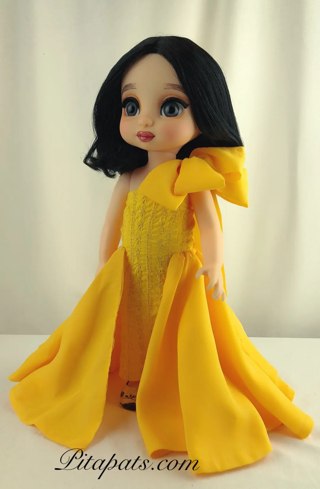 Custom Disney Animator Doll Snow White Goddess In Bright Yellow Golden Dress