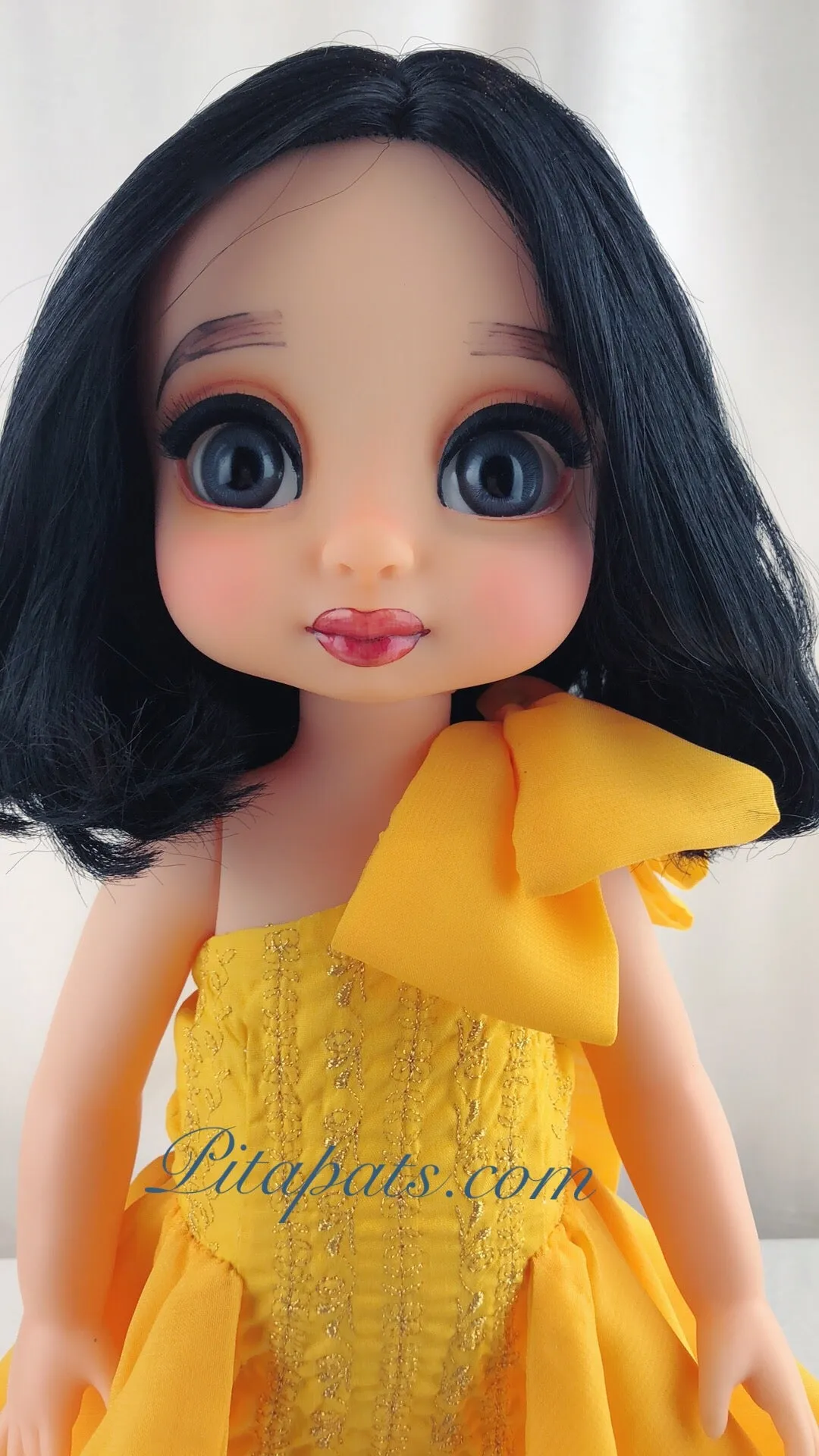 Custom Disney Animator Doll Snow White Goddess In Bright Yellow Golden Dress