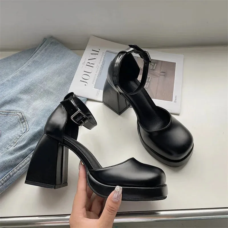 deanwangkt Women Mary Janes High Heels Shoes Thick Platform Lolita Sandals  New Designer Brand Summer Party Pumps Shoes Mujer Zapatos