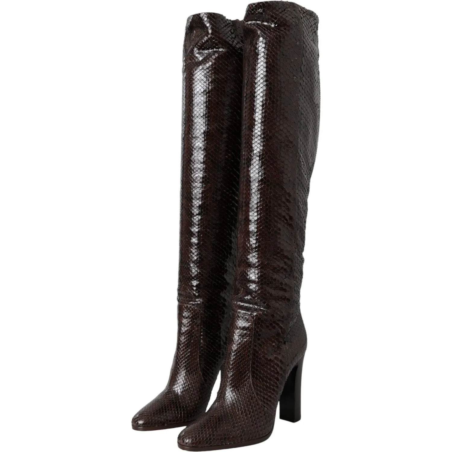 Dolce & Gabbana High Heels Brown Exotic Leather Boots