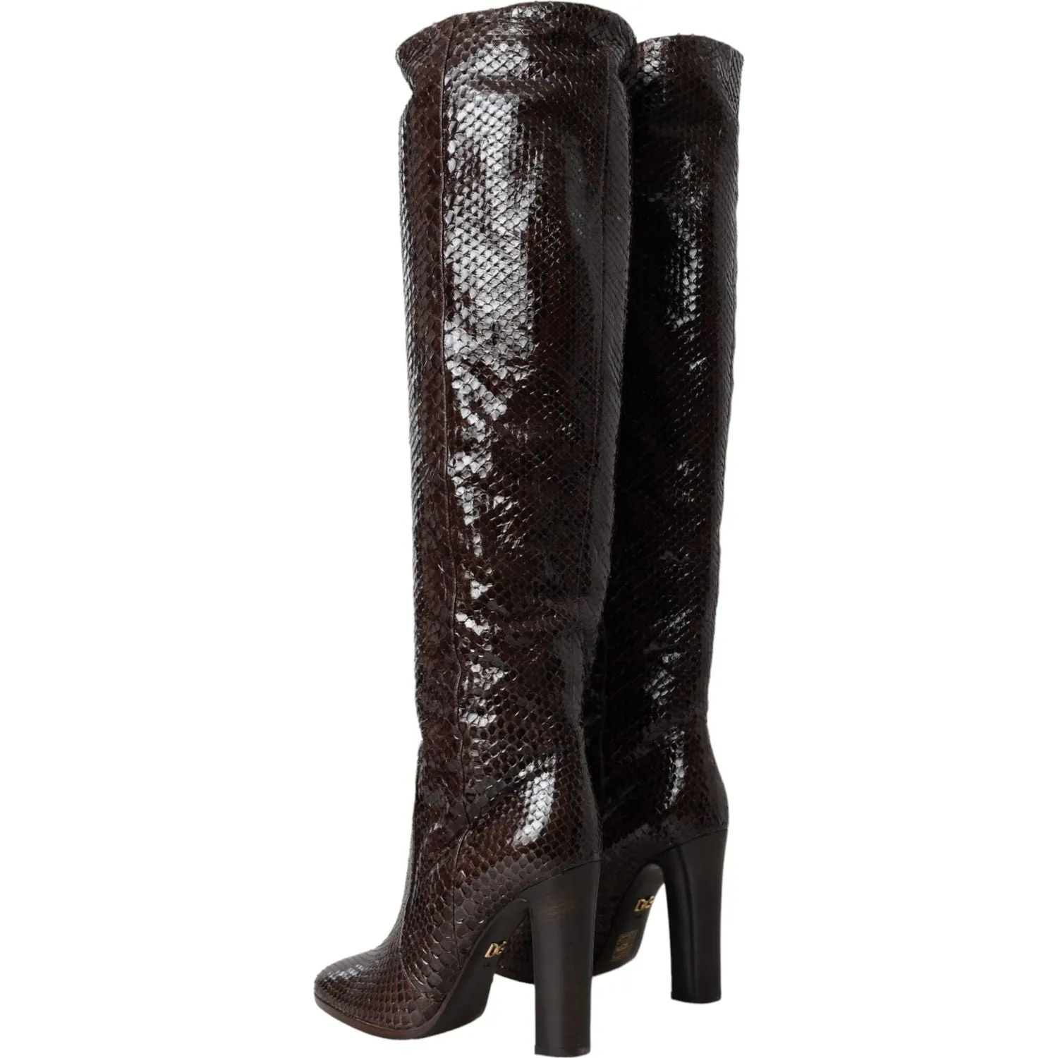 Dolce & Gabbana High Heels Brown Exotic Leather Boots