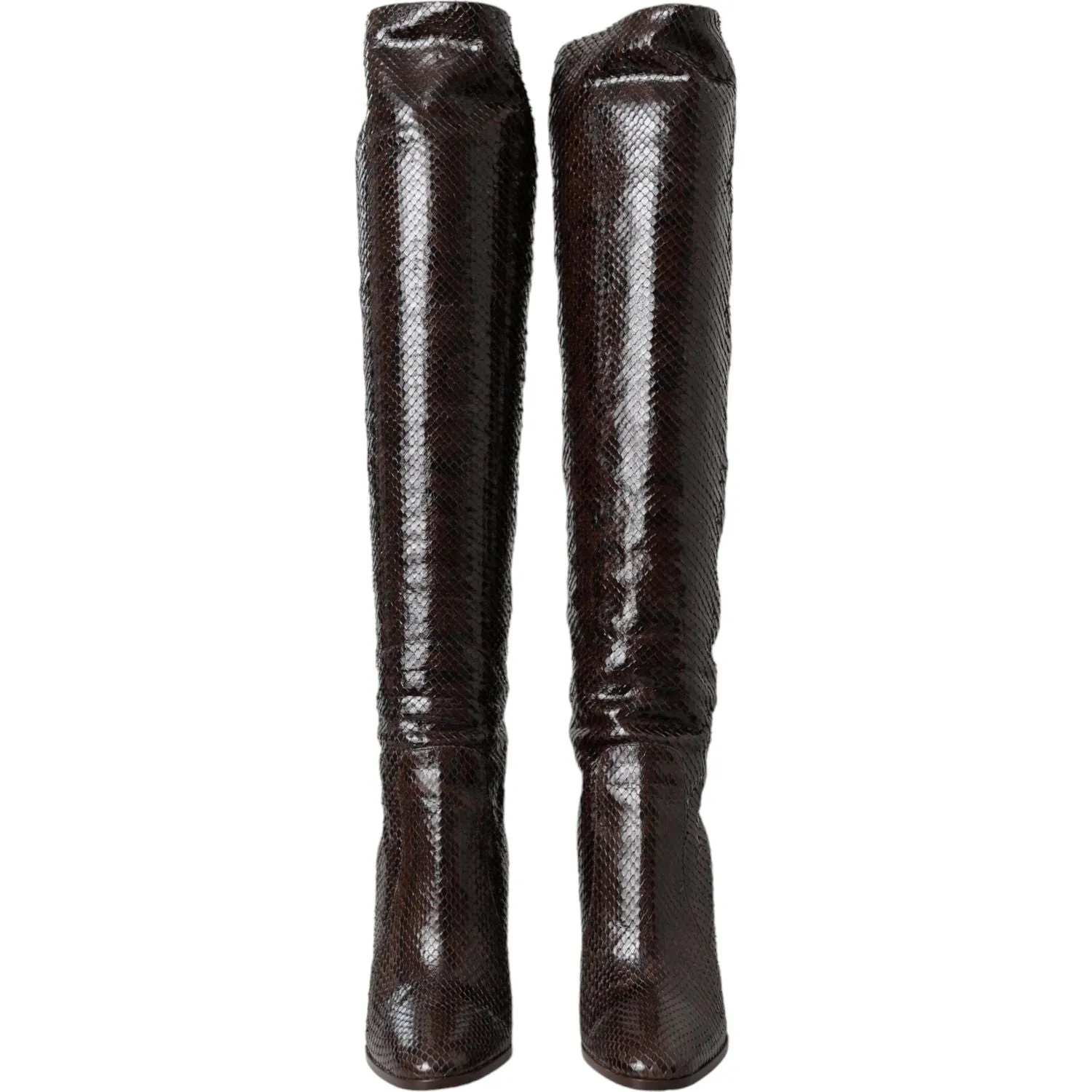 Dolce & Gabbana High Heels Brown Exotic Leather Boots