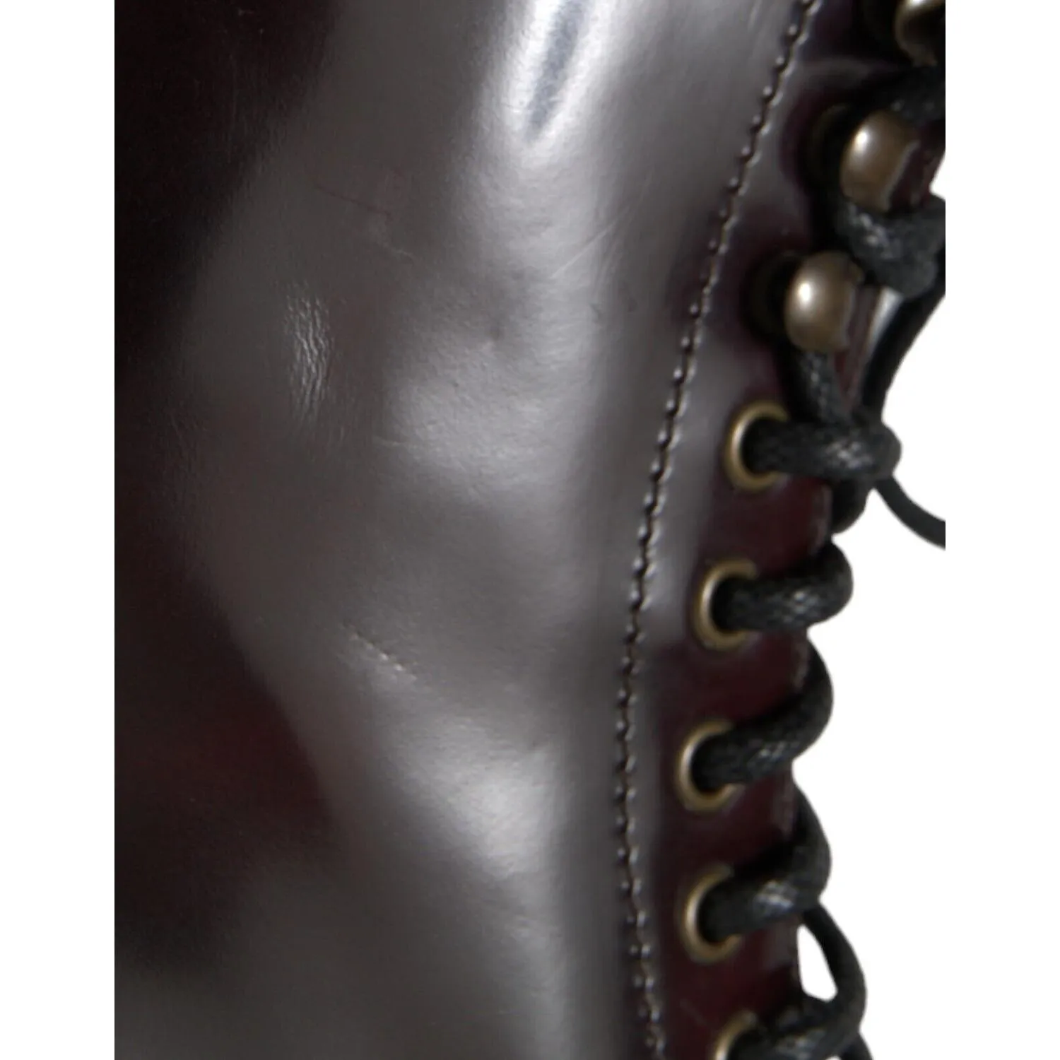 Dolce & Gabbana Chic Bi-Color Leather Mid Calf Boots