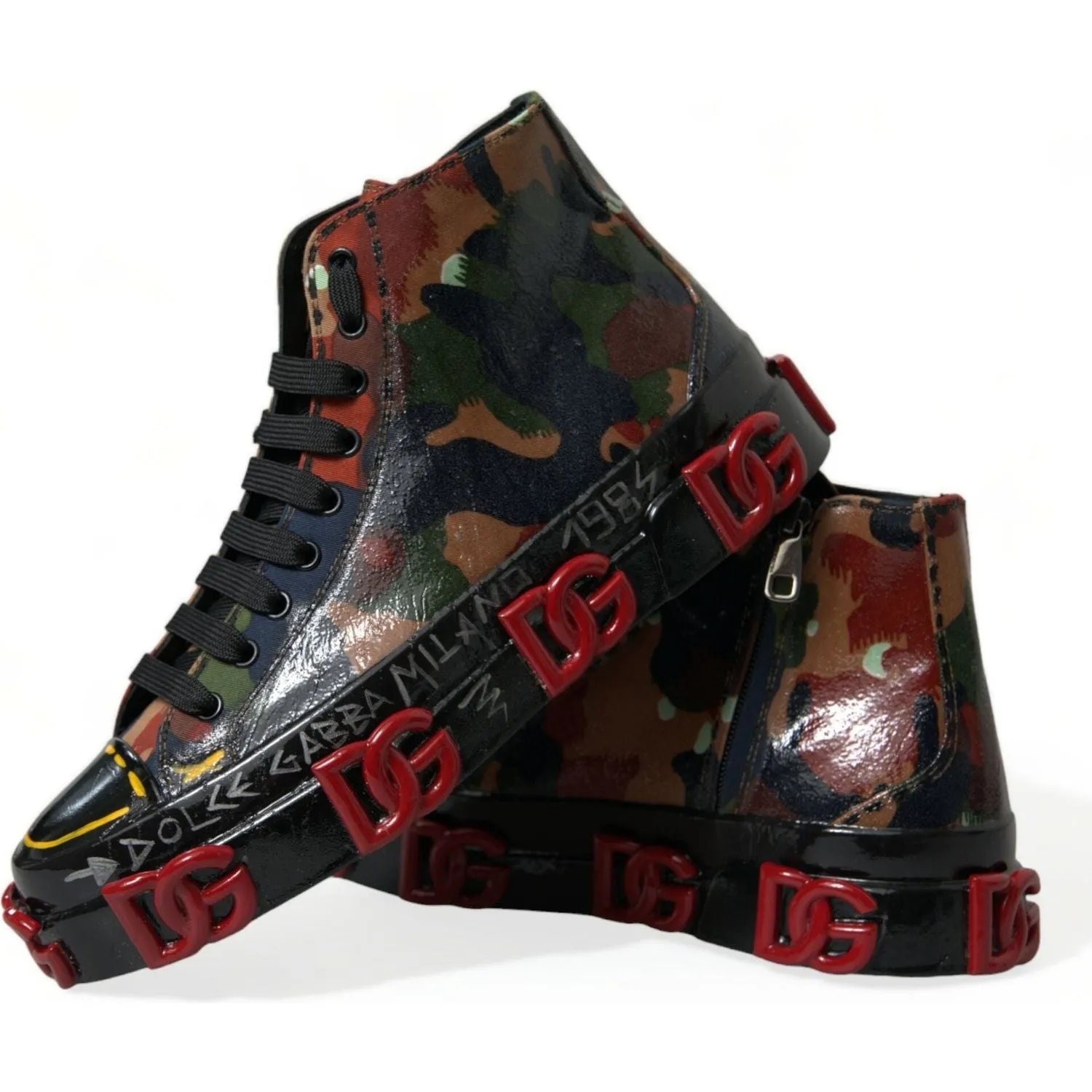 Dolce & Gabbana Chic Multicolor High-Top Sneakers