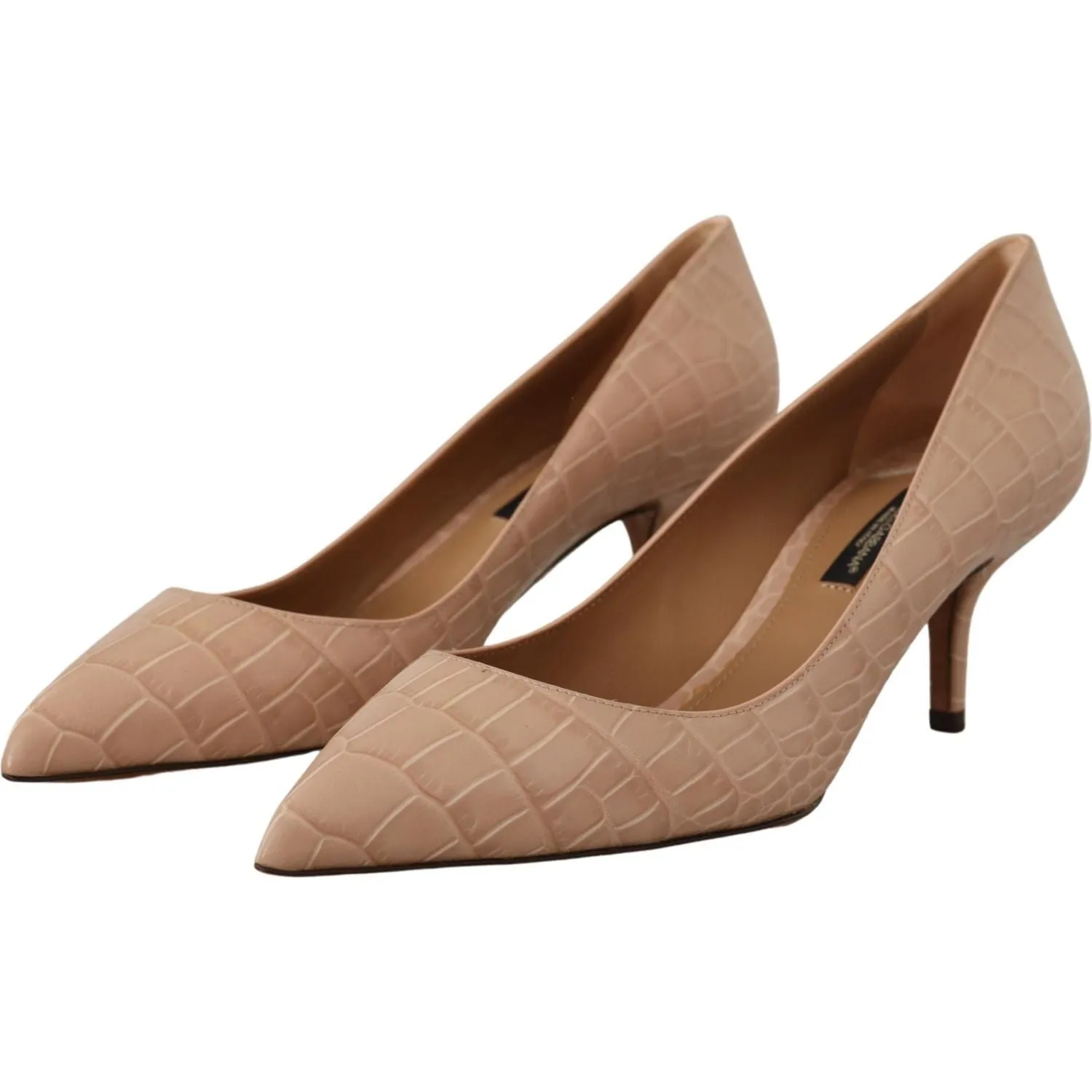 Dolce & Gabbana Elegant Beige Leather Pumps