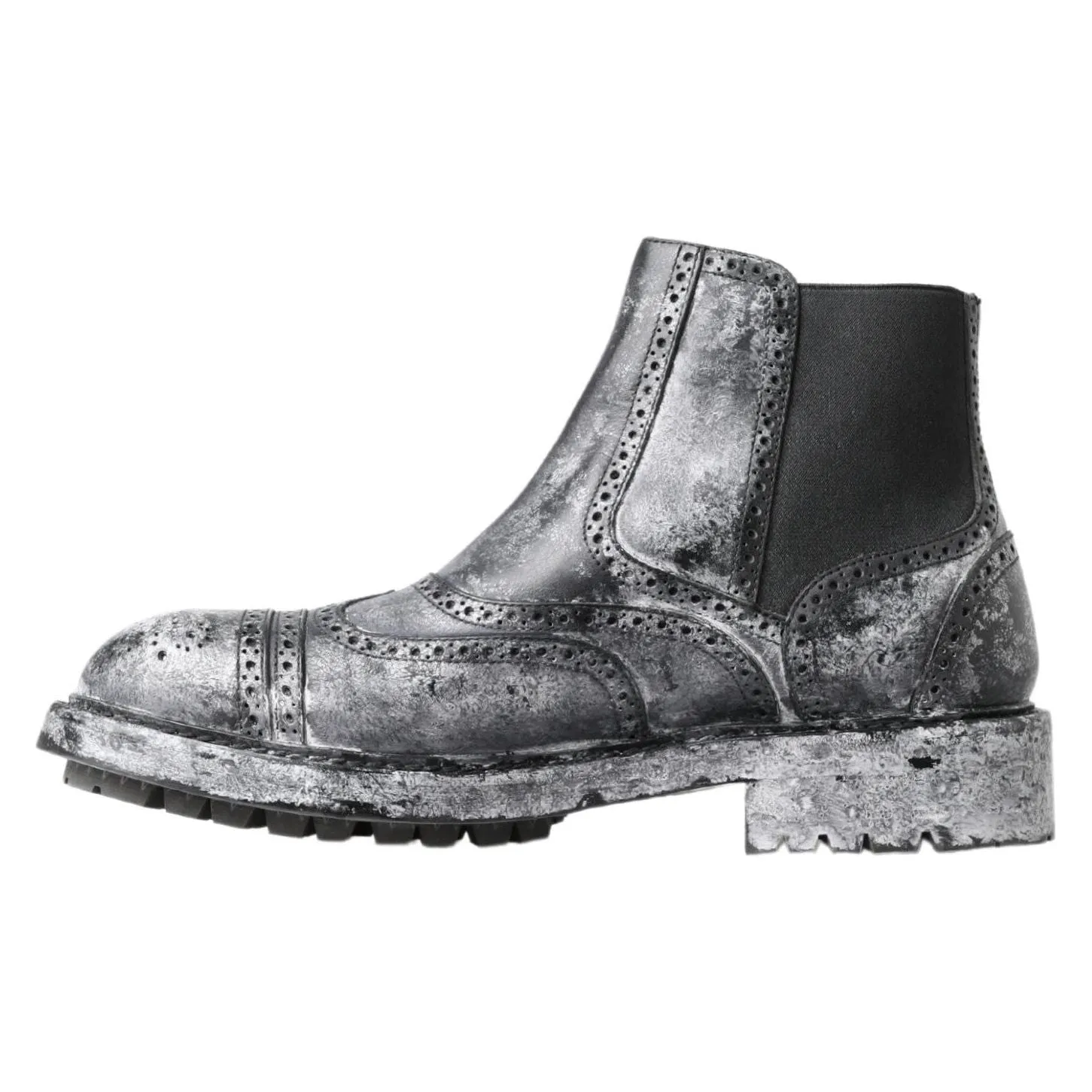 Dolce & Gabbana Elegant Black Faded Chelsea Ankle Boots