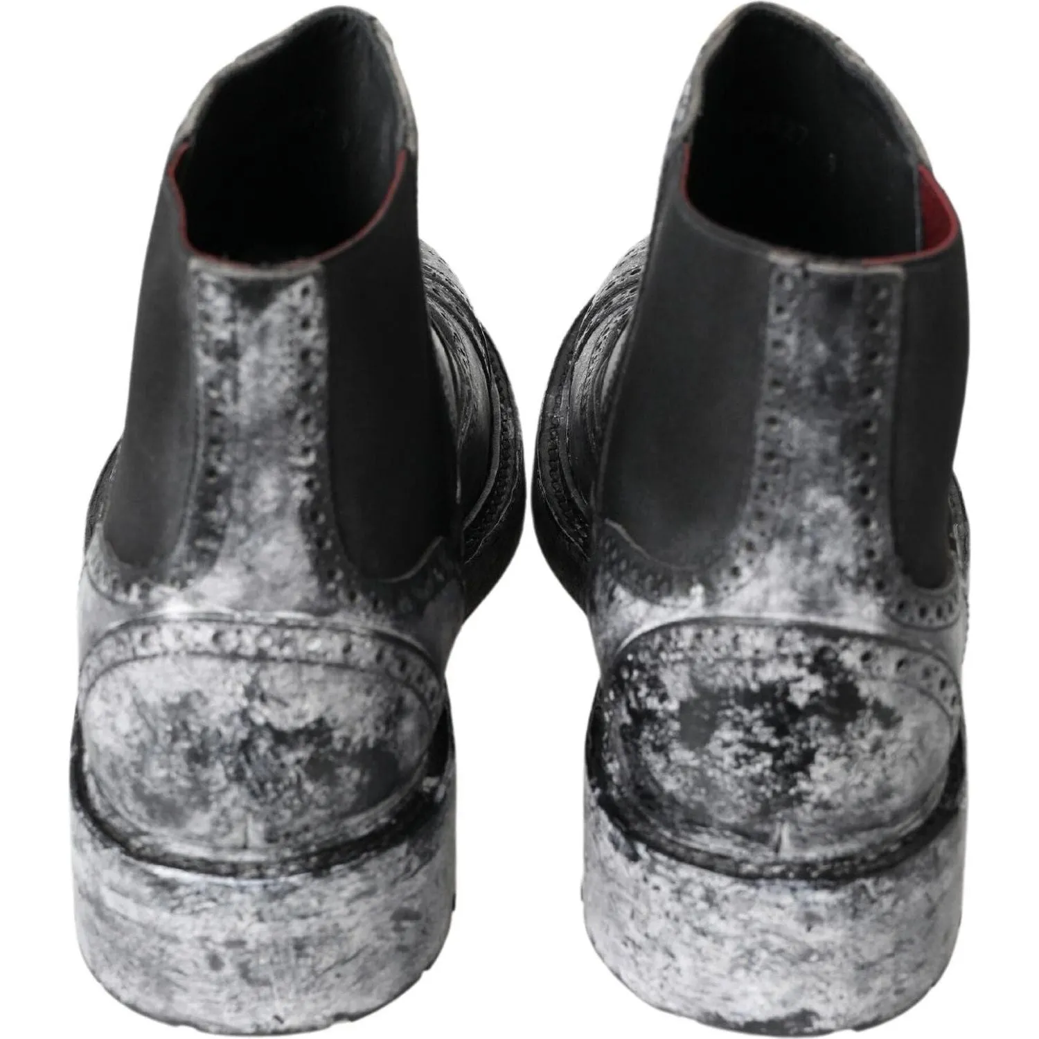 Dolce & Gabbana Elegant Black Faded Chelsea Ankle Boots