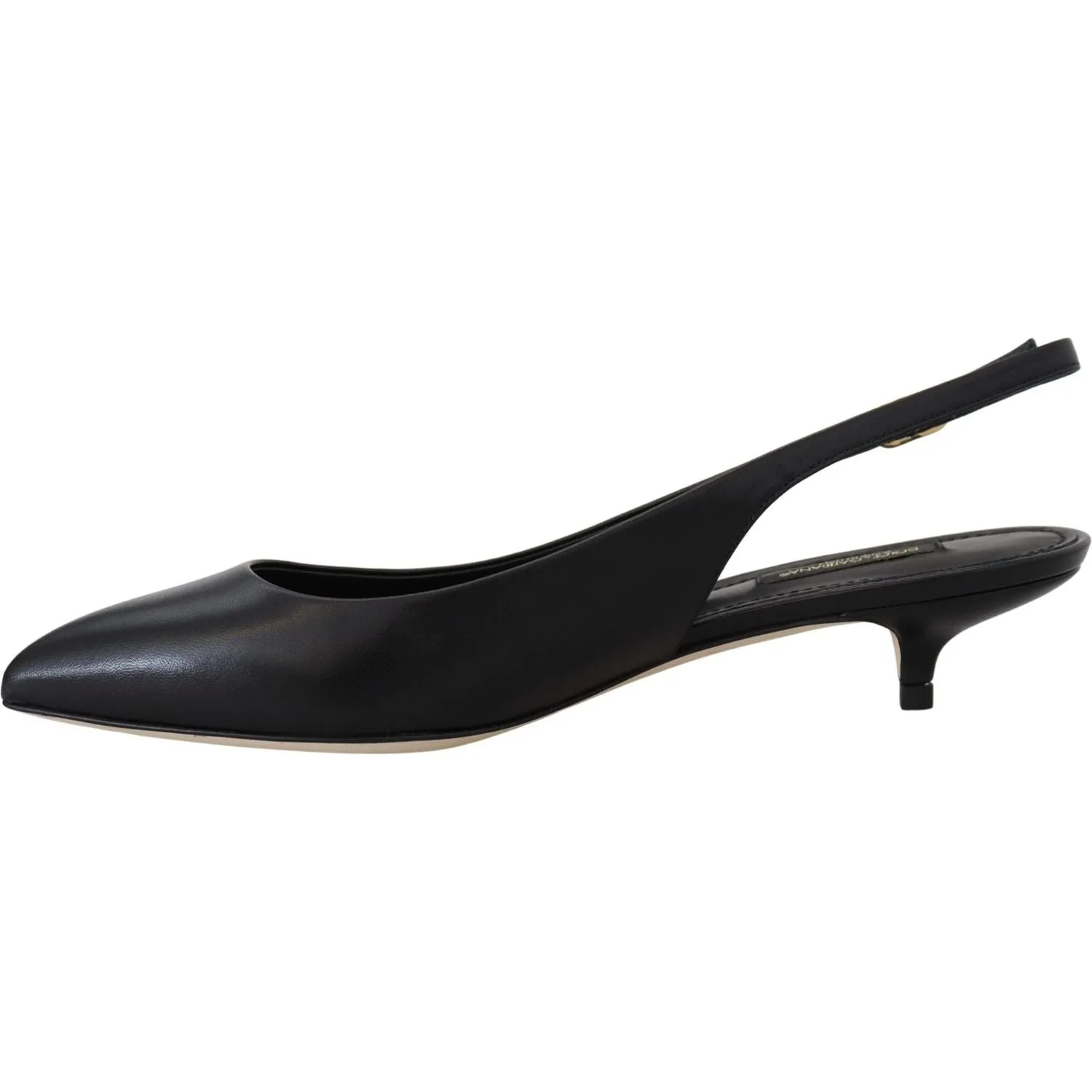 Dolce & Gabbana Elegant Black Leather Slingback Pumps