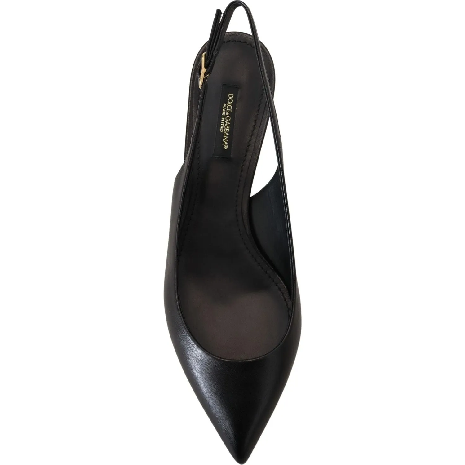 Dolce & Gabbana Elegant Black Leather Slingback Pumps