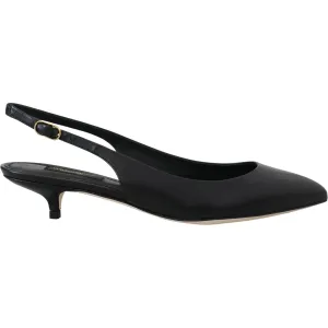 Dolce & Gabbana Elegant Black Leather Slingback Pumps