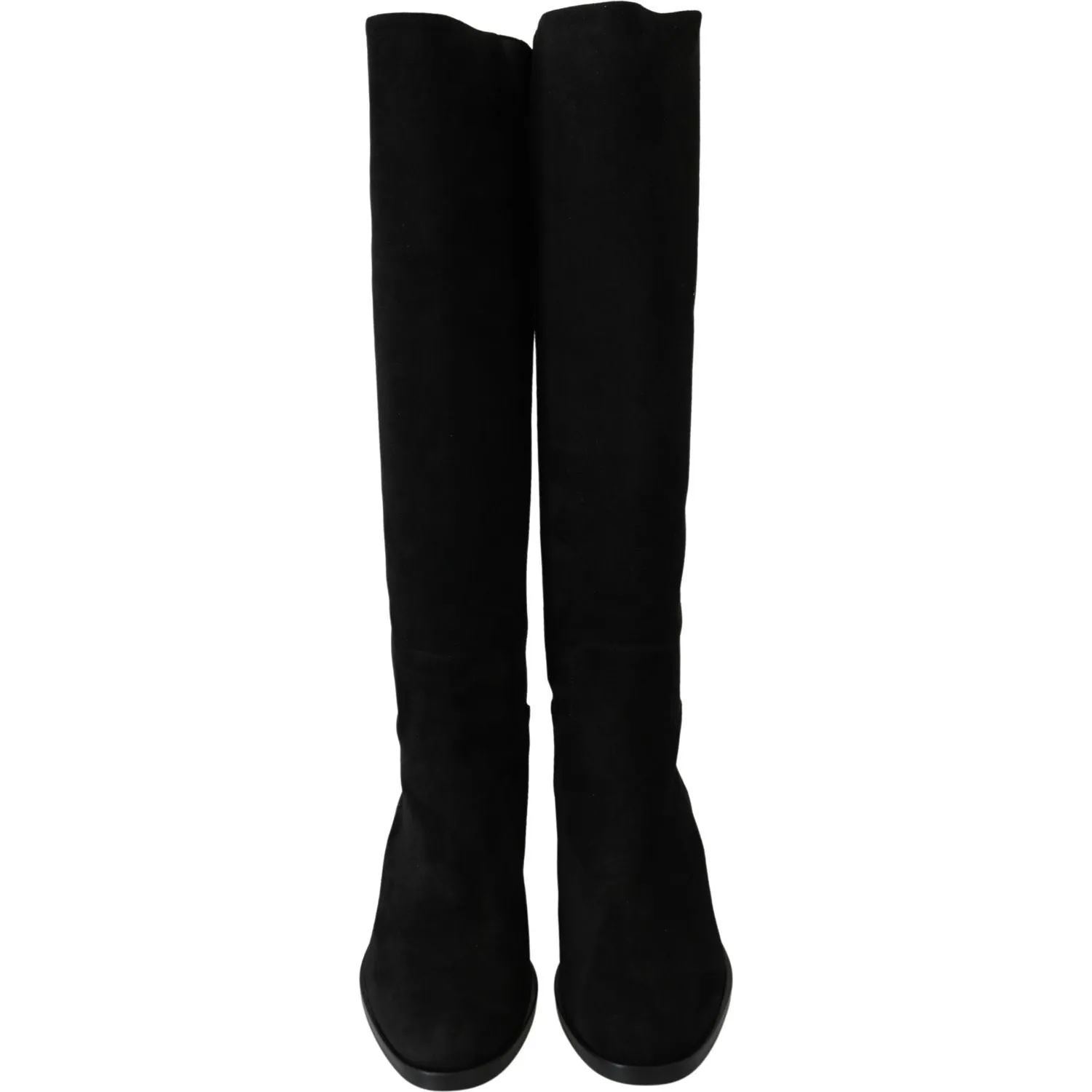 Dolce & Gabbana Elegant Black Suede Knee High Boots