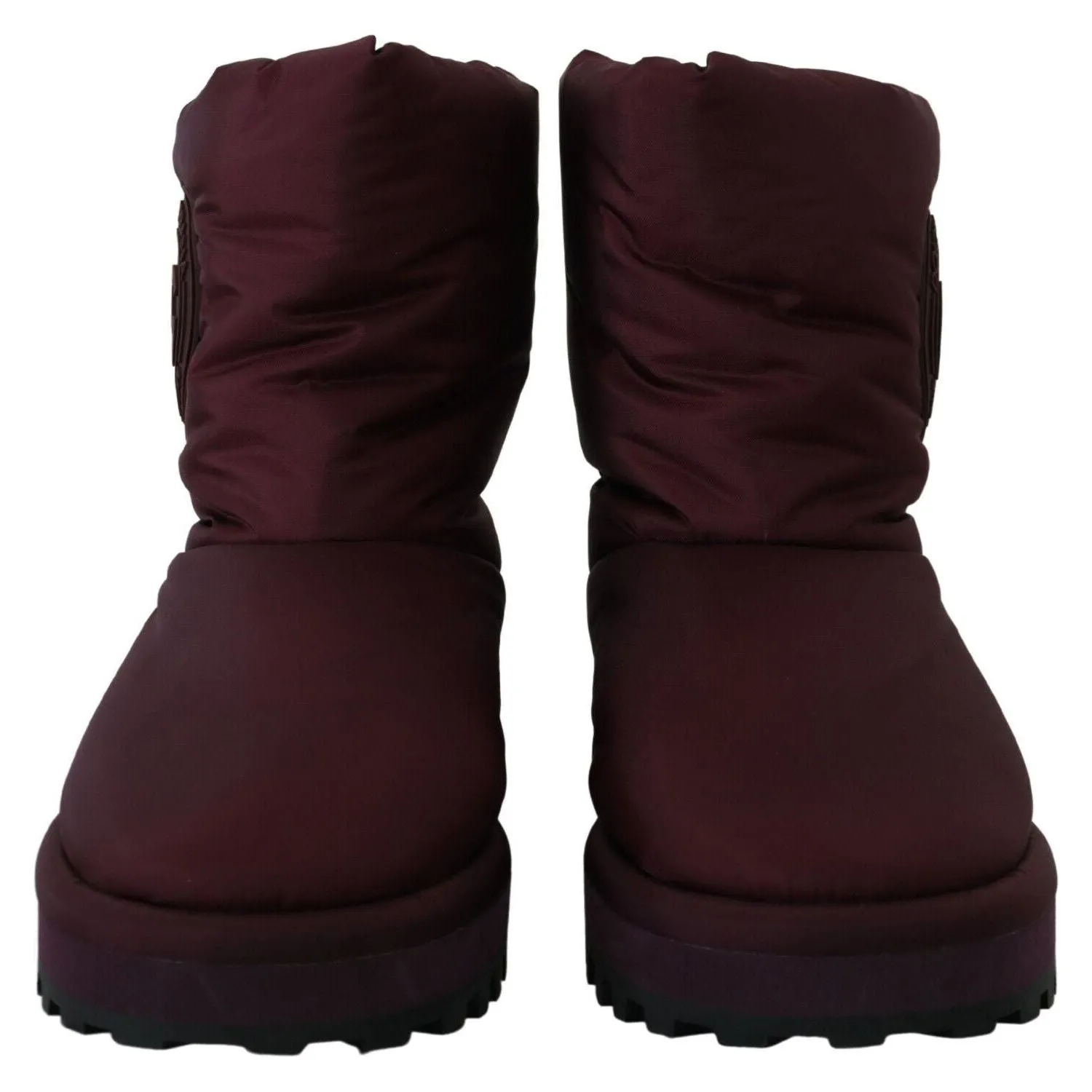 Dolce & Gabbana Elegant Bordeaux Mid Calf Boots