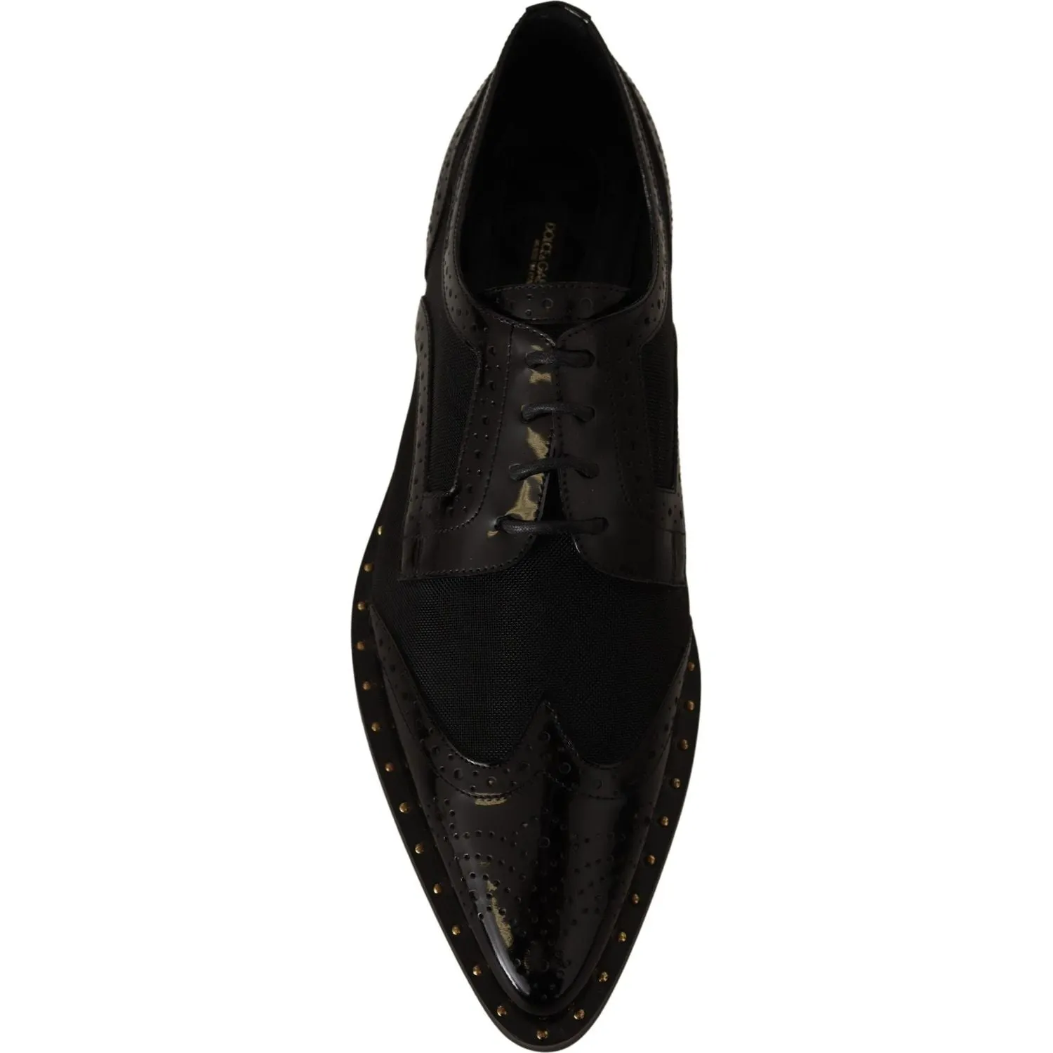 Dolce & Gabbana Elegant Gold-Trimmed Black Oxford Lace-Ups