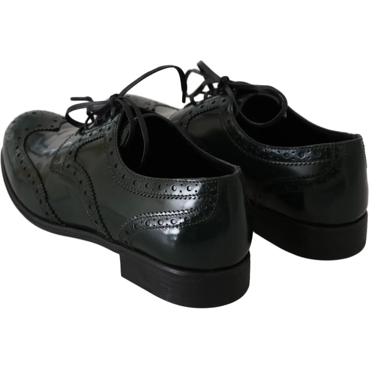 Dolce & Gabbana Elegant Green Brogues Oxford Wingtip Flats