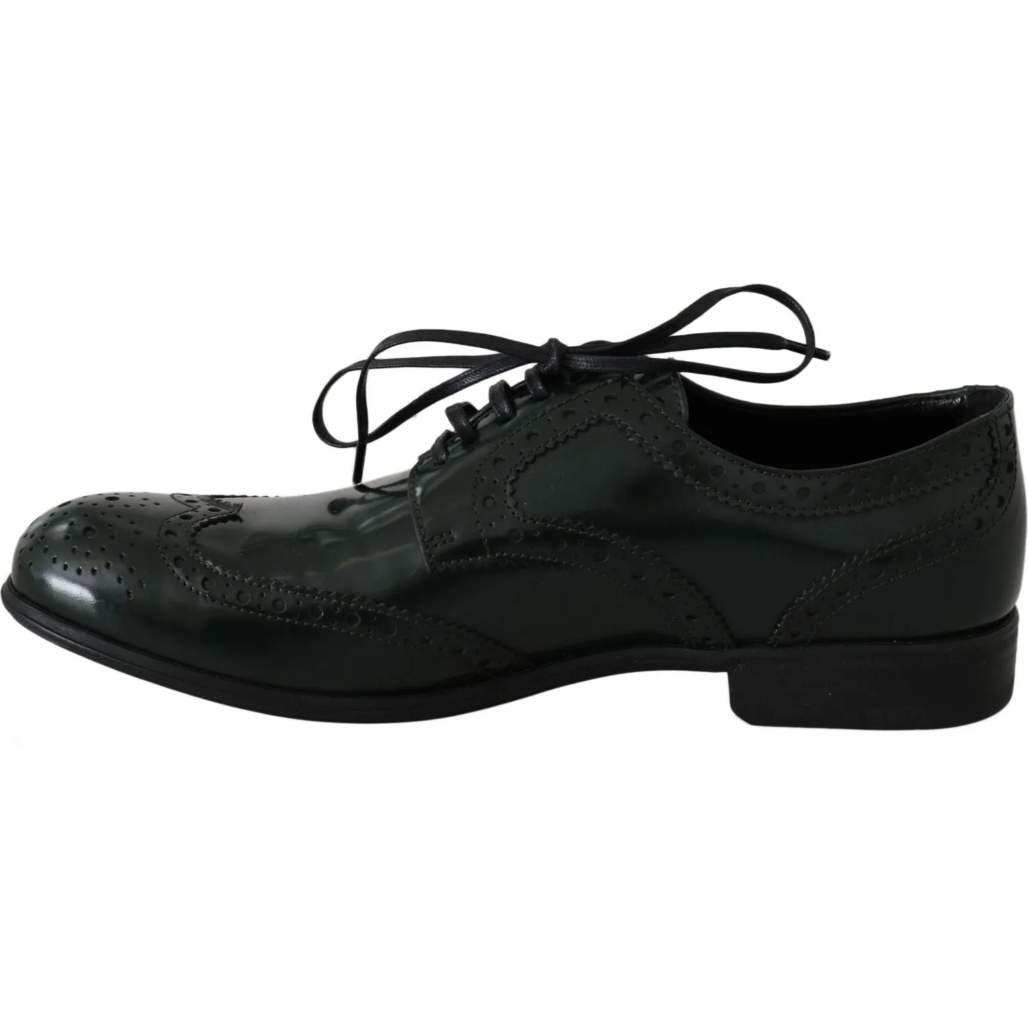 Dolce & Gabbana Elegant Green Brogues Oxford Wingtip Flats