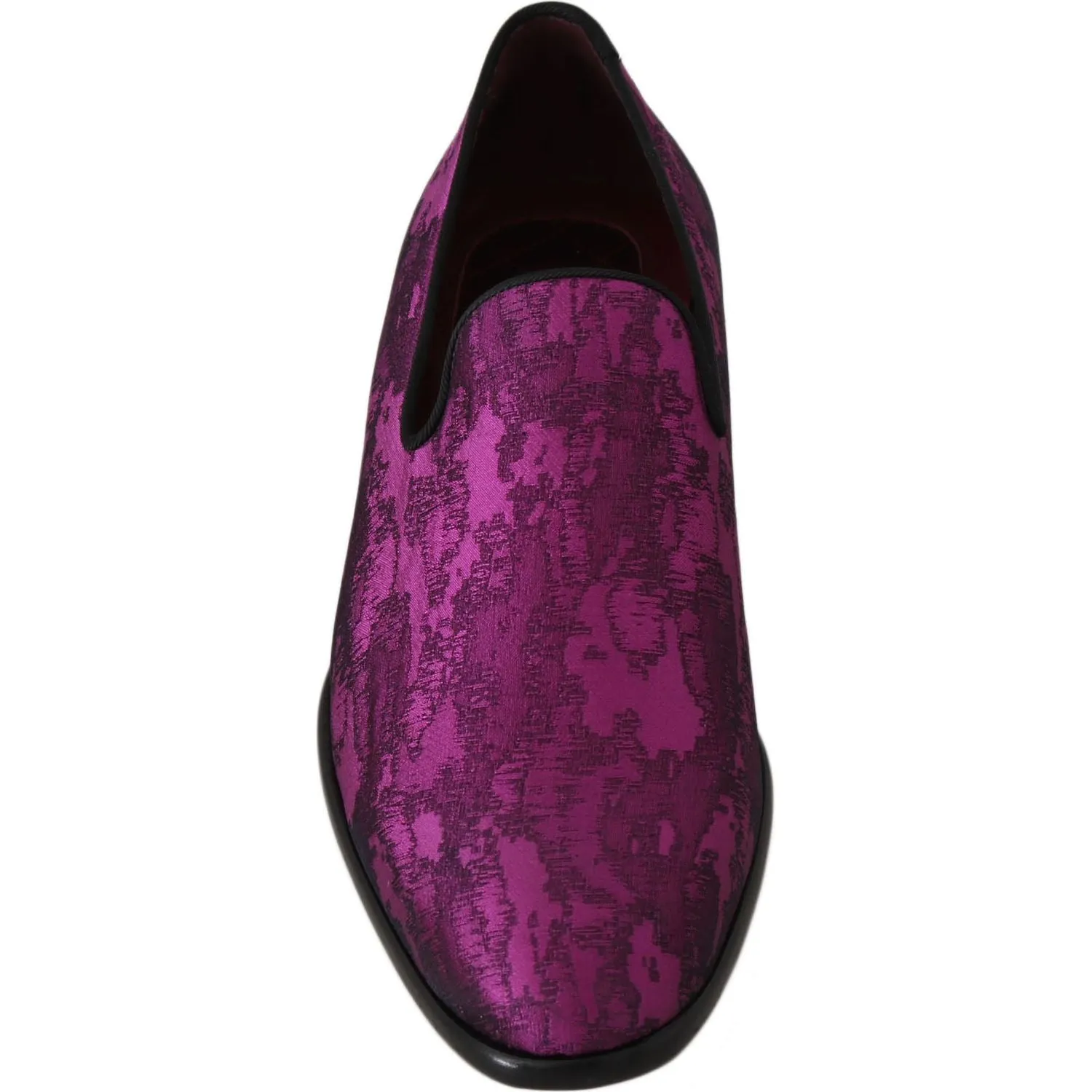 Dolce & Gabbana Elegant Silk-Wool Blend Loafers in Purple