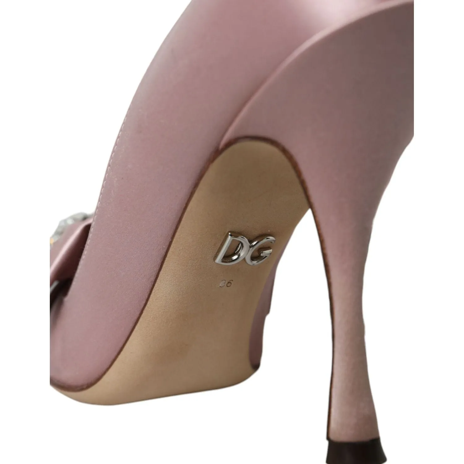 Dolce & Gabbana Pink Satin Crystal High Heels Pumps Shoes