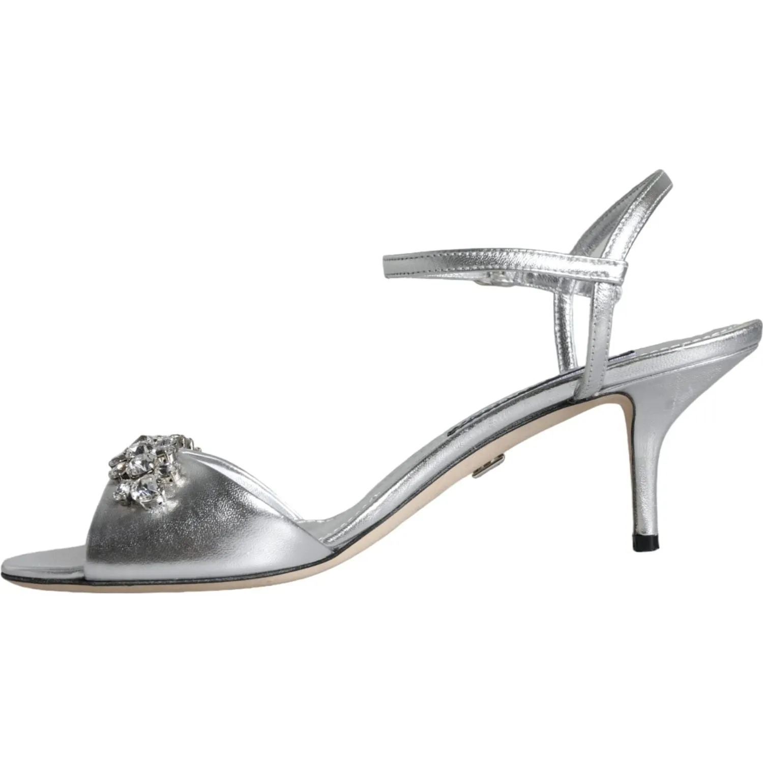 Dolce & Gabbana Silver Crystal AnkleStrap Keira Sandals Shoes