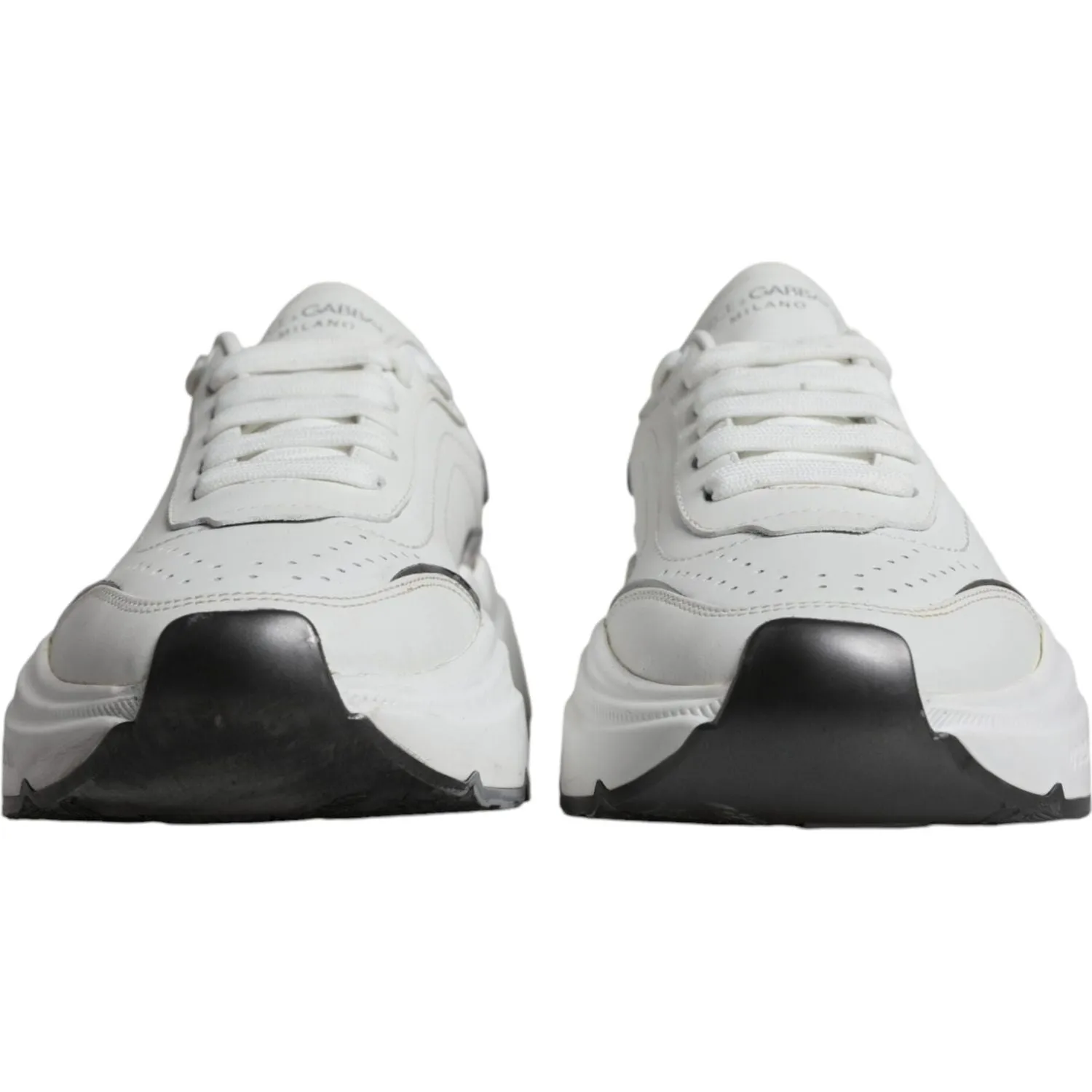 Dolce & Gabbana Silver White Daymaster Low Top Sneakers Shoes