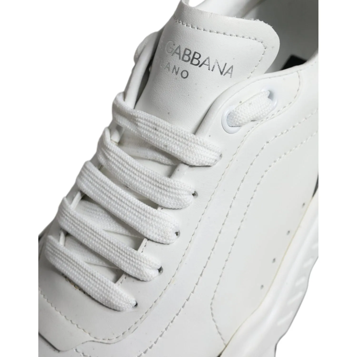 Dolce & Gabbana Silver White Daymaster Low Top Sneakers Shoes