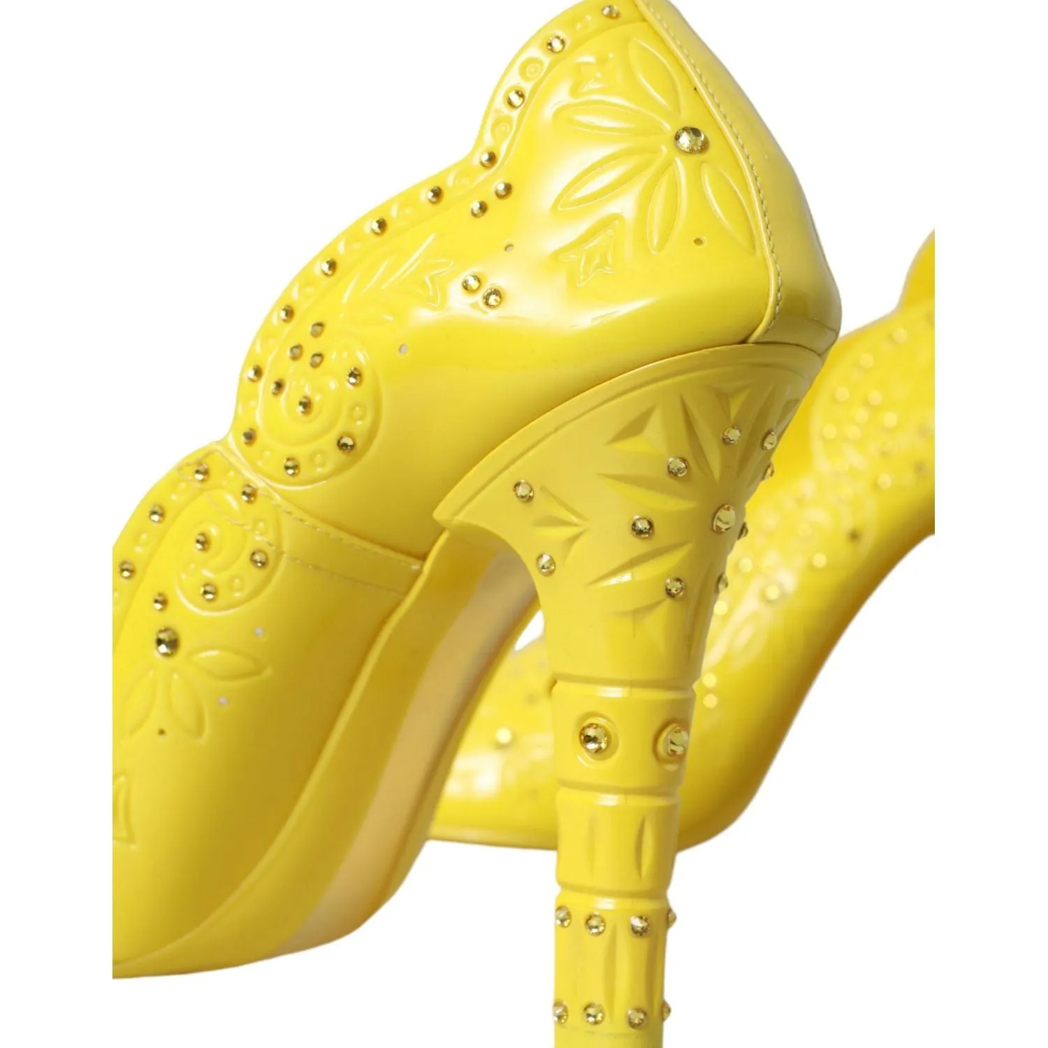 Dolce & Gabbana Yellow Crystal CINDERELLA Heels Pumps Shoes