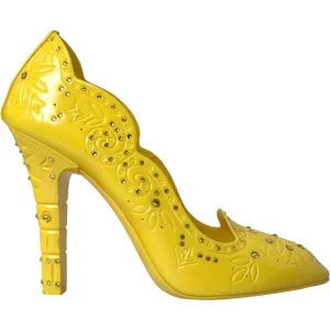 Dolce & Gabbana Yellow Crystal CINDERELLA Heels Pumps Shoes