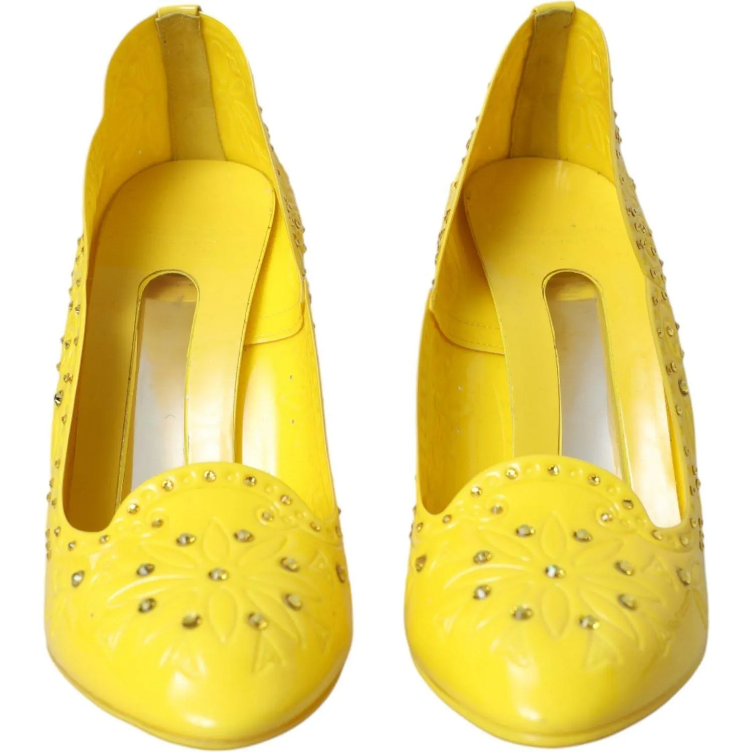 Dolce & Gabbana Yellow Crystal CINDERELLA Heels Pumps Shoes