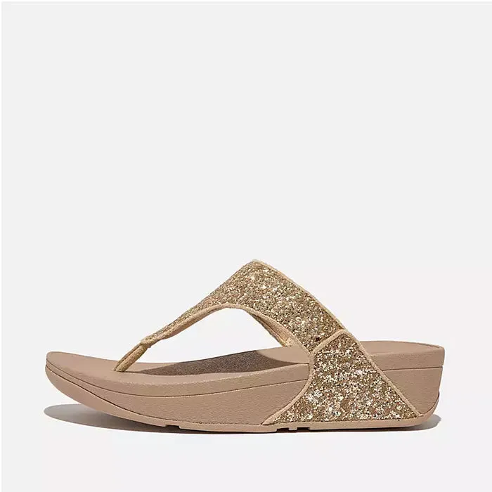 Fitflop Women Lulu Glitter Toe-Thongs |X03-A94| Latte Beige