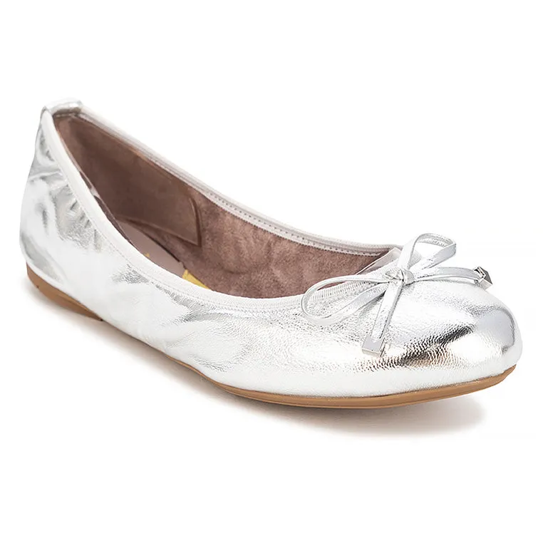 FRANKIE Ballet Flat Shoes - Silver Met