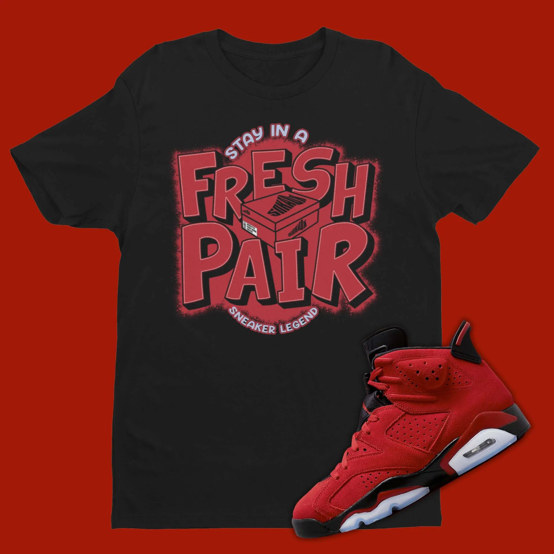 Fresh Pair Air Jordan 6 Toro Bravo Matching Shirt