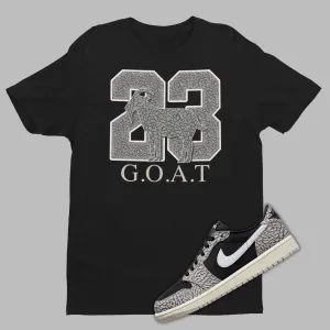 Goat Shirt Matching Air Jordan 1 Low  Black Cement