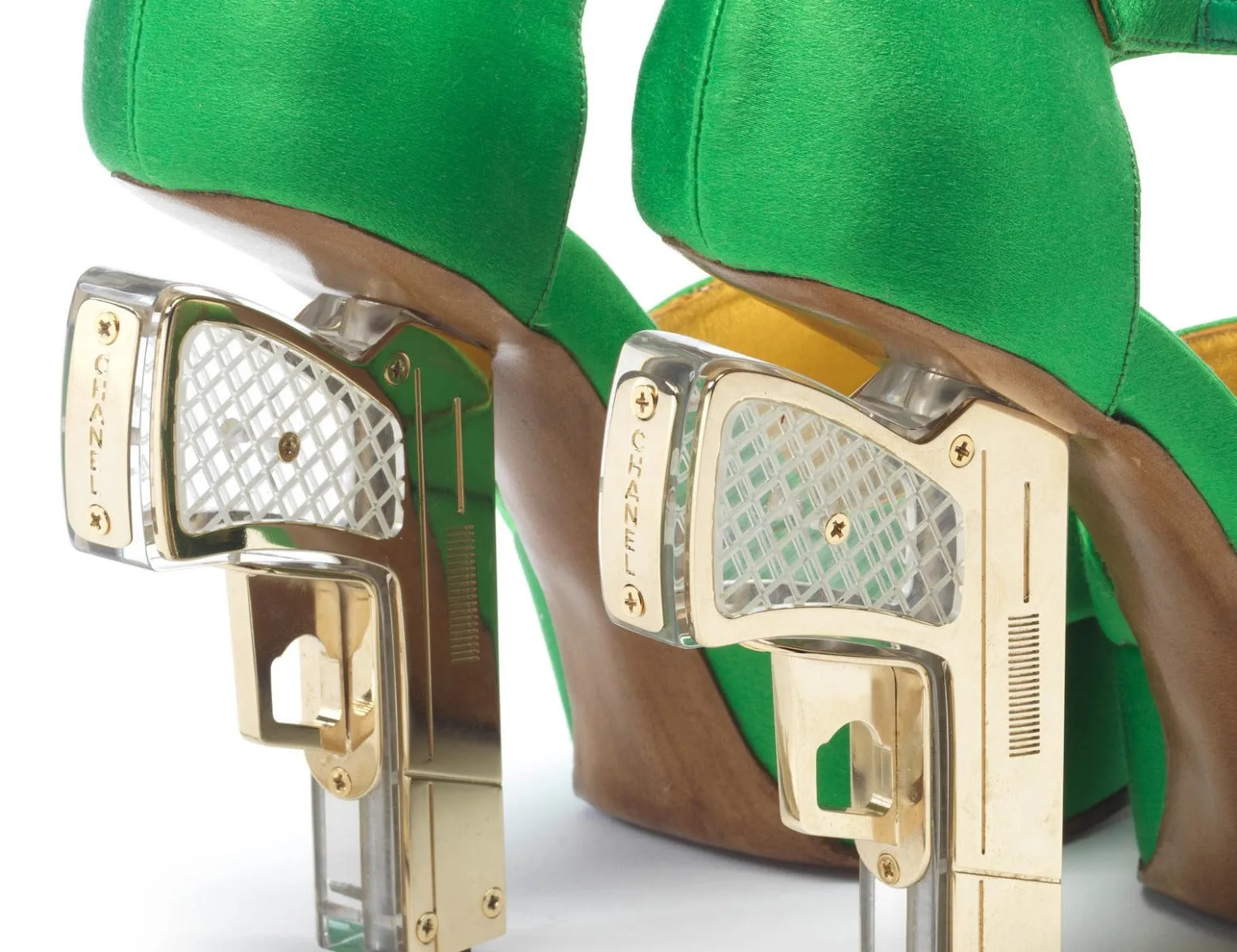 Green Silk Gun Shoes