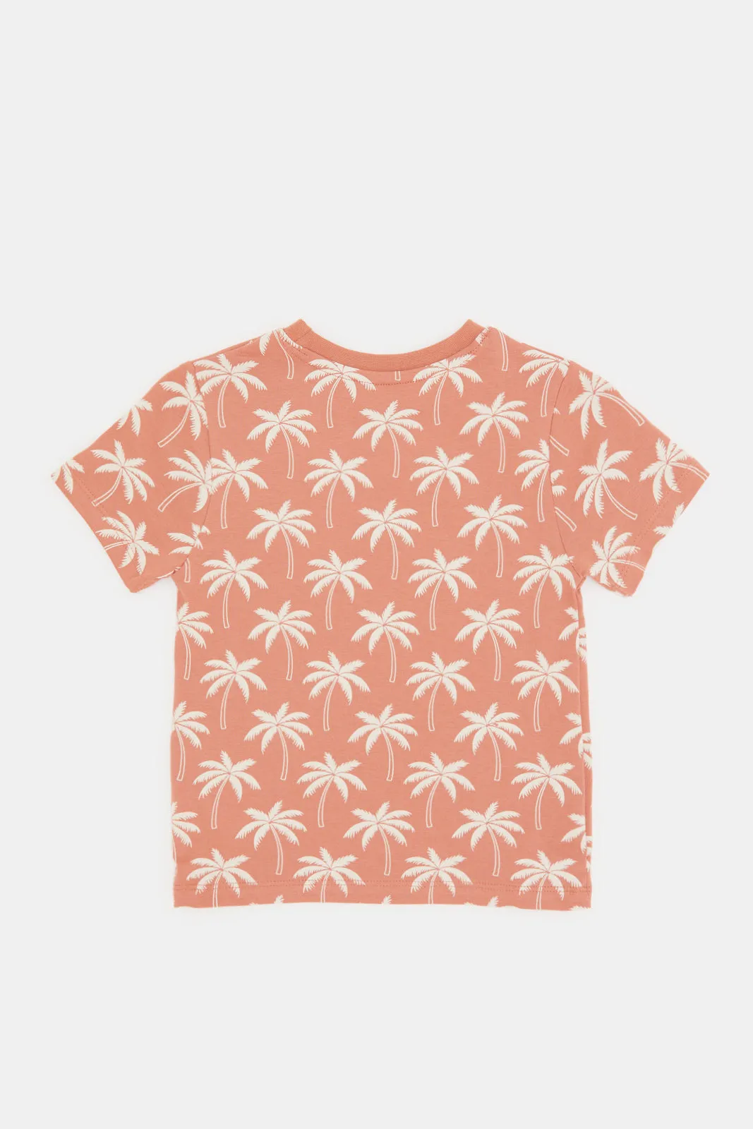 Infant Boys Orange Printed T-Shirt